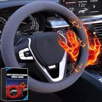Универсальный чехол на руль с подогревом для автомобиля, нескользящий, быстро нагревающийся защитный чехол на руль, аксессуары для салона автомобиля 10 Вт