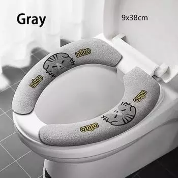 Универсальный чехол на сиденье для унитаза, мягкая мультяшная паста для унитаза, липкая подушка для унитаза, моющаяся грелка для ванной, крышка сиденья, подушка 38x9cm