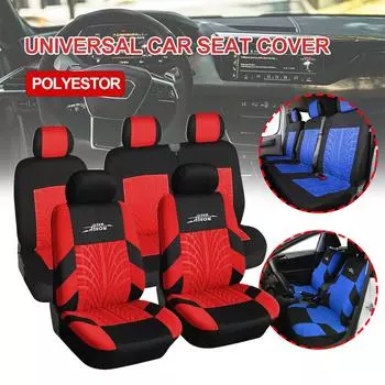 Универсальный чехол на сиденье Обивка автомобиля Для двух рядов сидений (переднее двойное сиденье и сиденье 2+1) Для Ford Focus 2 Для Honda Civic Для Renault чёрный/серый