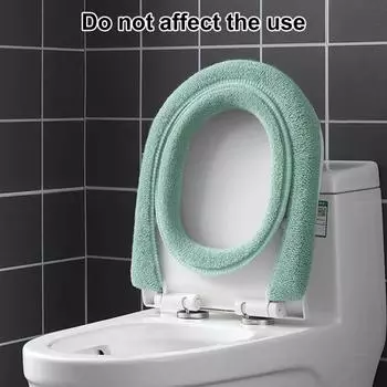 Универсальный чехол на сиденье унитаза с ручкой, мягкий, теплый, однотонный, удобный U-образный чехол на сиденье для унитаза, аксессуары для унитаза для ванной комнаты хаки