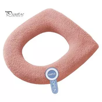 Универсальный чехол на сиденье унитаза с ручкой, мягкий, теплый, однотонный, удобный U-образный чехол на сиденье для унитаза, аксессуары для унитаза для ванной комнаты хаки