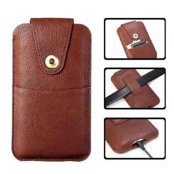 Универсальный чехол с зажимом для ремня, кобура, чехол из натуральной кожи, чехол для телефона на ремень для Samsung S21 Ultra S20 Plus Note 20 10 Pro Lite 9, защитная сумка для мобильного телефона For SM S20 Ultra чёрный