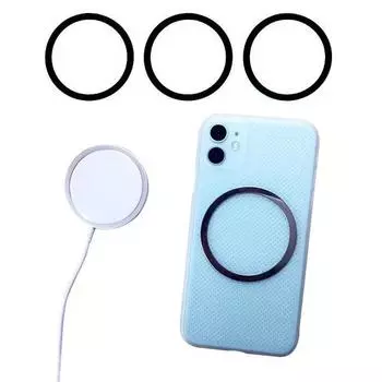 Универсальный черный кольцевой магнитный лист, подходящий для смартфона Apple Android Magsaefe 13 Железный лист Магнитный лист с клеем black 1pcs