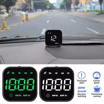 Универсальный цифровой автомобильный HUD Head Up Display GPS спидометр датчики компас USB порт компас измеритель скорости для легковых пикапов зелёный
