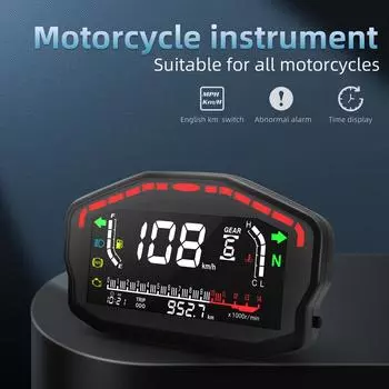 Универсальный цифровой мотоциклетный ЖК-тахометр подвесной мотор км/ч водонепроницаемый спидометр измеритель температуры воды для 2,4 цилиндров