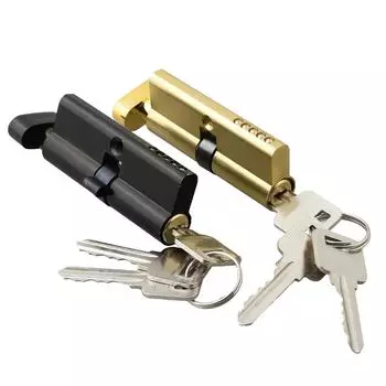 Универсальный цилиндр замка для деревянной дверной ручки, цилиндр замка для внутренней деревянной двери, сердечник замка для бытовой защиты от кражи, с ключом чёрный