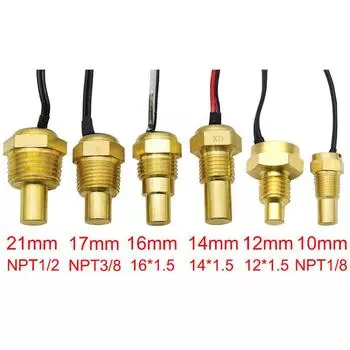 Универсальный датчик температуры воды, автомобильный датчик температуры, датчик температуры воды 12 В/24 В, 10 мм, 12 мм, 14 мм, 16 мм, 17 мм, 18 мм, 21 мм
