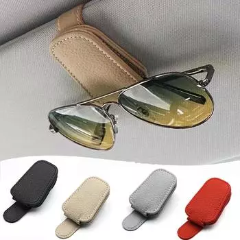 Универсальный держатель для автомобильных солнцезащитных очков, магнитный зажим для автомобильного солнцезащитного козырька, вешалка для хранения очков, аксессуары для салона автомобиля красный