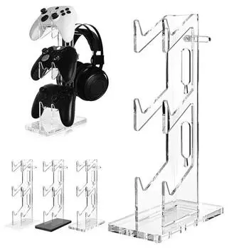 Универсальный держатель для контроллера, подставка для наушников, 3-слойная конструкция, прочная несущая подставка для контроллера для PS4/PS5/Switch чёрный