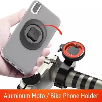 Универсальный держатель для мобильного телефона для мотоцикла, велосипеда, алюминиевый быстросъемный кронштейн, кронштейн для руля горного велосипеда 1PCS чёрный