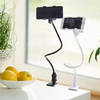 Универсальный держатель для мобильного телефона, настольный телефон, гибкая подставка для кровати, настольный кронштейн, 75 см, поддержка iPhone, Samsung, Xiaomi чёрный