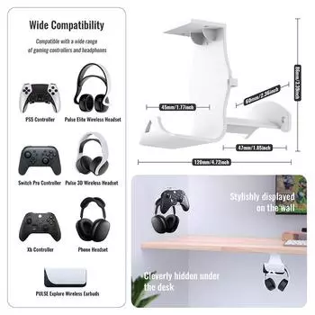 Универсальный держатель для наушников и геймпада для PS5, PS4, Xbox, Switch, игровой контроллер, подставка для наушников, кронштейн A1
