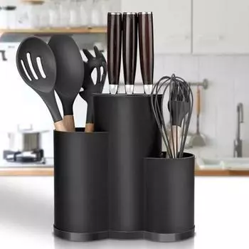 Универсальный держатель для ножей 3 в 1, подставка для кухонных принадлежностей, большой контейнер для хранения кухонных принадлежностей, экономящий место, универсальная палочка для еды