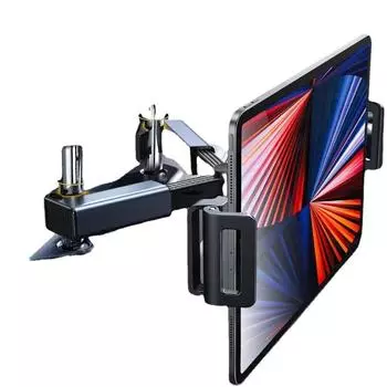 Универсальный держатель для планшета. Автомобильный держатель на подголовник на заднем сиденье. Выдвижное автомобильное крепление на подголовник для планшета Samsung, смартфона и планшета с диагональю 4,7 ~ 13 дюймов. 15*4*6cm чёрный