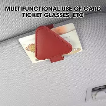 Универсальный держатель для солнцезащитного козырька, держатель для солнцезащитных очков, автомобильный держатель для очков, кожаная вешалка для очков Microsoft, зажим для билетов, крепление для очков чёрный