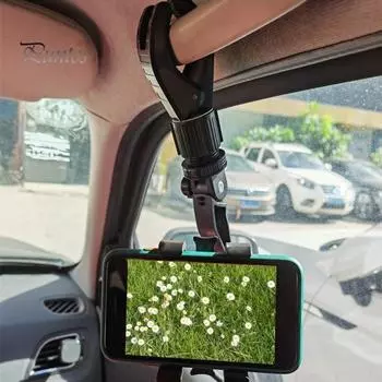 Универсальный держатель для телефона из АБС-пластика с зеркалом заднего вида и вращением на 360 градусов для вождения чёрный