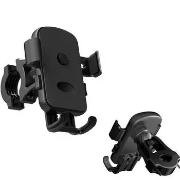 Универсальный держатель для телефона на велосипеде с обзором на 360°. Держатель для велосипедного телефона для подставки для мобильного телефона 4,7-7 дюймов. Противоударный кронштейн. GPS-зажим. чёрный