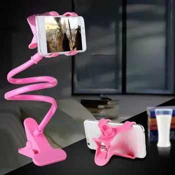 Универсальный держатель для телефона с двумя зажимами на прикроватной тумбочке: Многофункциональное, креативное, мобильное расширение стенда. double фиолетовый