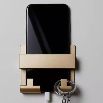 Универсальный держатель для зарядки телефона в стиле пасты, кронштейн для настенного крепления, подставка для телефона золотой