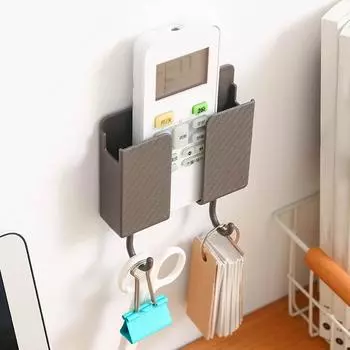 Универсальный держатель пульта дистанционного управления, кронштейн для зарядки телефона, кронштейн для пульта дистанционного управления кондиционера, настенная полка, подставка коричневый