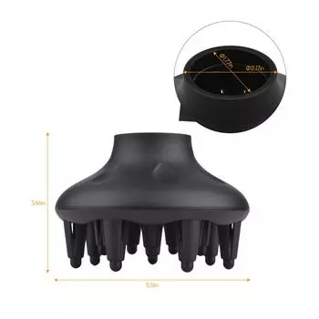 Универсальный диффузор для фена для вьющихся, волнистых волос, насадка для фена для сушки феном 1,77 дюйма чёрный