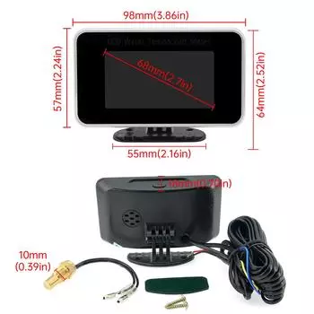 Универсальный двойной датчик 2 в 1 ЖК-датчик с датчиком температуры воды + вольтметр, датчик температуры воды 26-40 мм для автомобиля 12 В 24 В