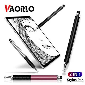 Универсальный емкостный многофункциональный стилус VAORLO 2 в 1 для смартфона iPad ipod, портативный емкостный перо с двойной сенсорной головкой чёрный