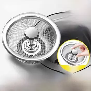 Универсальный фильтр для кухонной мойки и сливного отверстия из нержавеющей стали с дезодорирующим покрытием 7.7cm sink basket