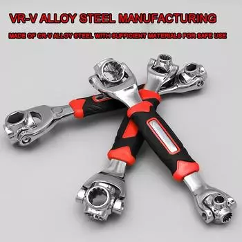 Универсальный гаечный ключ 52 в 1 360° Многофункциональный 8 в 1 Двенадцатиугольный торцевой ключ для технического обслуживания автомобиля Магнитный ремонтный ручной многофункциональный инструмент