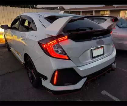 Универсальный глянцевый черный светодиодный задний стоп-сигнал с динамическим указателем поворота, спойлер на крышу багажника автомобиля, лип спойлер, крышка заднего антикрыла