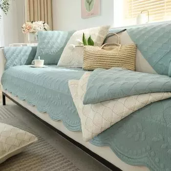 Универсальный хлопковый чехол для дивана, полотенце, скандинавский однотонный диван, подушка для гостиной, нескользящая подушка для дивана, подлокотник, чехол на спинку 30x50CM pillow cover