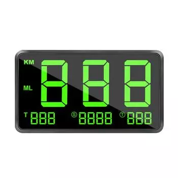 Универсальный HUD-дисплей, GPS-спидометр с сигнализацией превышения скорости, предупреждение об усталости вождения чёрный