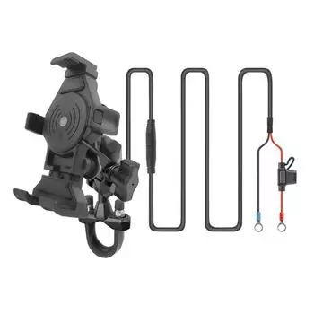 Универсальный и мотоциклетный держатель для телефона, надежное крепление с функцией беспроводной зарядки, материал ABS