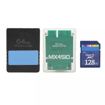 Универсальный игровой адаптер для MX4SIO Reader с картой памяти 128G 64MB FMCBV1.966 для PS2 Thick Machine