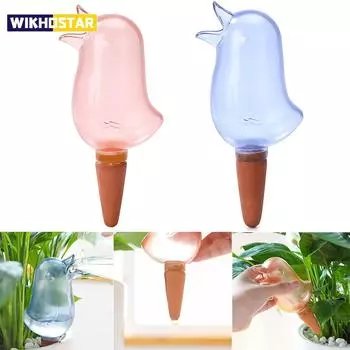 Универсальный инструмент для капельного полива в форме птицы Автоматическая капельница Практичный уход за растениями в горшках для садоводства и бытового использования аква голубой