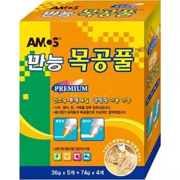 Универсальный клей для деревообработки Amos Premium 74г х 4п + 36г х 5п набор, 1 комплект, корейские игрушки