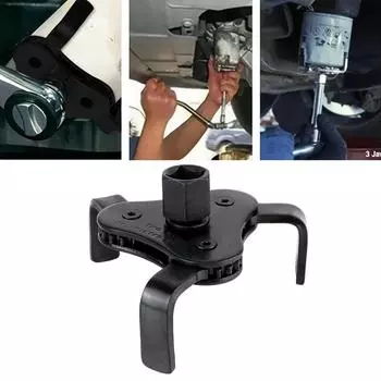 Универсальный ключ для масляного фильтра от 2-1/2 дюйма до 4,5 дюйма, автомобильные аксессуары с 3-мя кулачками, ключ для снятия, регулируемый ключ для масляного фильтра, набор инструментов Black