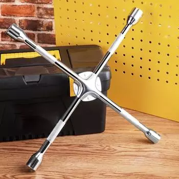 Универсальный ключ для шин Heavy Duty 14/18 дюймов - автомобильный удлиненный ключ для колес, набор инструментов для ремонта и замены шин, торцевой ключ, внешний шестигранный крестовой ключ 14inch/17-19-21-23