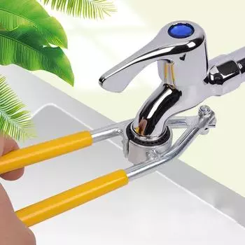 Универсальный ключ для смесителя 1 шт. - удобный захват, быстрая разборка, идеально подходит для снятия аэратора с раковины на кухне и в ванной, а также для фильтрации воды 1PCS жёлтый