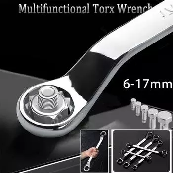 Универсальный ключ Torx 6-17 мм, самозатягивающийся регулируемый гаечный ключ для очков, доска, гаечный ключ Torx с двойной головкой, ручные инструменты для фабрики 14-17mm