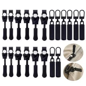 Универсальный комплект для ремонта молнии, смешанные размеры, бегунок молнии с регулировочным винтом, замена молнии