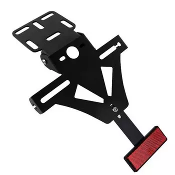 Универсальный комплект для снятия крыла CMD. Номерной знак мотоцикла без светодиодного отражателя номера. Поставляется с отверстием для указателя поворота. Совместим с Kawasaki Z Yamaha