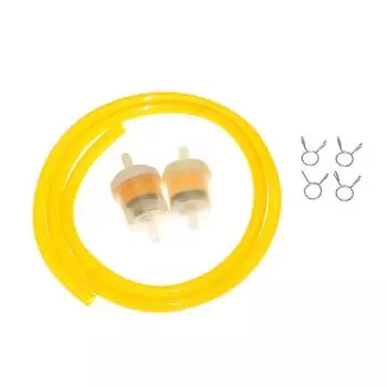 Универсальный комплект фильтров для мотоциклов, небольших спортивных автомобилей, квадроциклов, трубка 1 метр + бензиновый фильтр с пряжкой жёлтый