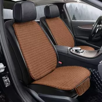 Универсальный комплект противоскользящих подушек для автомобильного сиденья со спинкой - хлопок, лен, Four Seasons, горизонтальные полосы small square pad серый