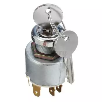 Универсальный комплект замка зажигания 12 В с 2 ключами для автомобиля, мотоцикла, лодки, НОВЫЙ серебряный