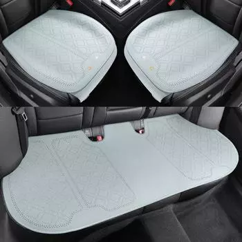 Универсальный комплект замшевых подушек для автомобильных сидений: Дышащий, 4-сезонный, тонкий подседельный вальтрап с поясом, 3-секционный, получехол.