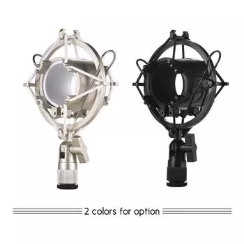 Универсальный конденсаторный микрофон, противоударный кронштейн для микрофона, пластиковый антивибрационный кронштейн для онлайн-подключения чёрный