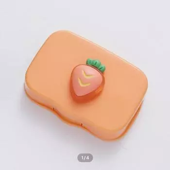 Универсальный контейнер для линз Fruity, цвет морковный