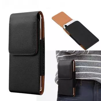 Универсальный кожаный чехол 3,5-6,3 дюйма для Iphone Samsung Huawei Xiaomi, мужская поясная сумка с зажимом для ремня, сумка для мобильного телефона, кобура XL