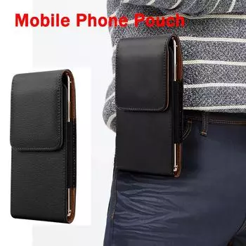 Универсальный кожаный чехол для iPhone, Samsung, Huawei, Xiaomi, мужская поясная сумка с зажимом для ремня, сумка для мобильного телефона 3,5-6,3 дюйма, кобура XXL